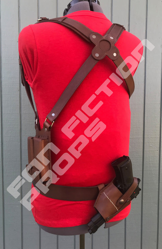 Uncharted Chloe Frazer Inspired Gun Holster W/ammo Harness and Knife Sheath