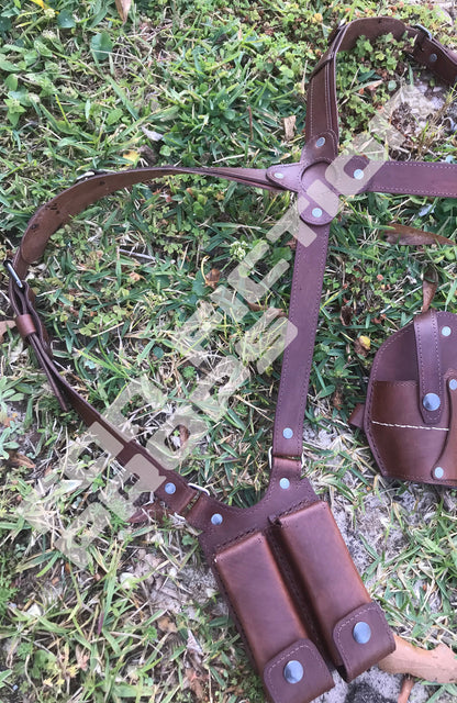 Uncharted Chloe Frazer Inspired Gun Holster W/ammo Harness and Knife Sheath