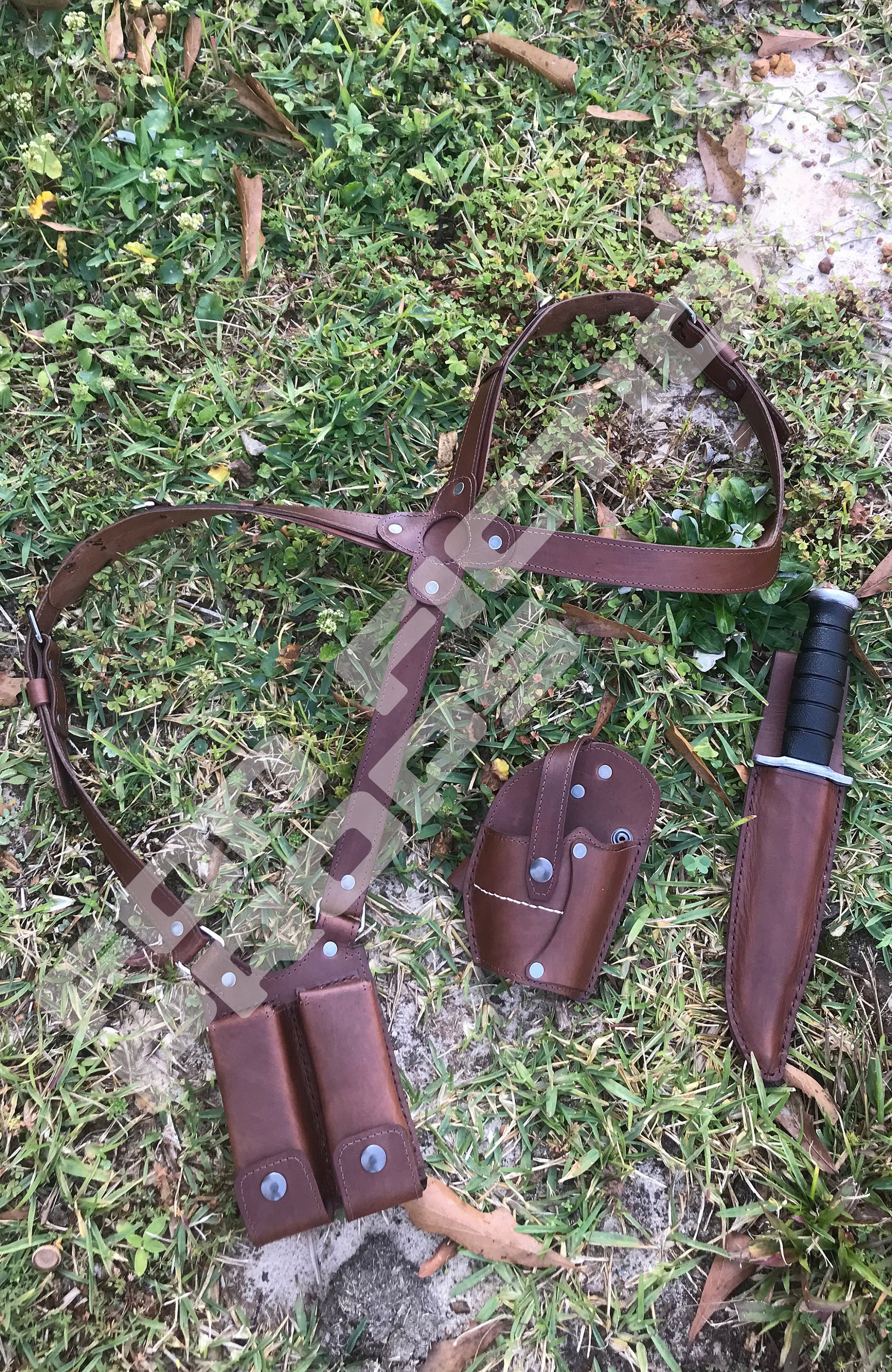 Uncharted Chloe Frazer Inspired Gun Holster W/ammo Harness and Knife Sheath