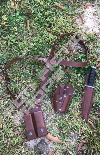 Uncharted Chloe Frazer Inspired Gun Holster W/ammo Harness and Knife Sheath