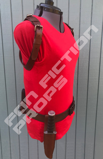 Uncharted Chloe Frazer Inspired Gun Holster W/ammo Harness and Knife Sheath