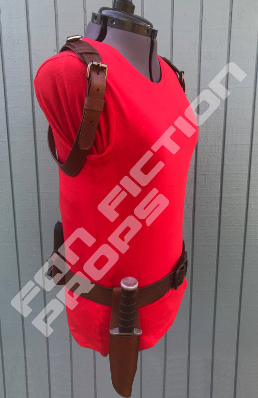 Uncharted Chloe Frazer Inspired Gun Holster W/ammo Harness and Knife Sheath