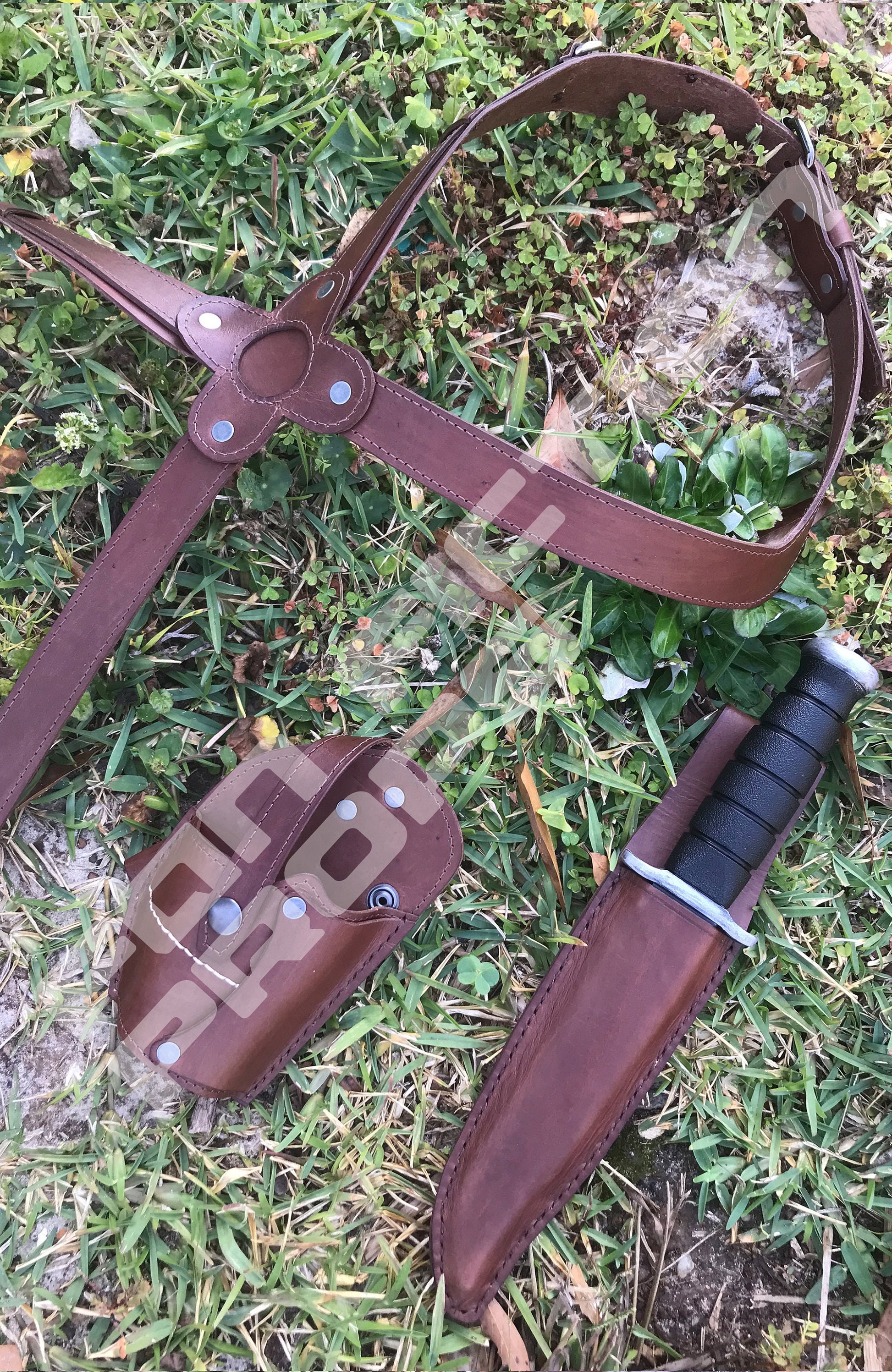 Uncharted Chloe Frazer Inspired Gun Holster W/ammo Harness and Knife Sheath