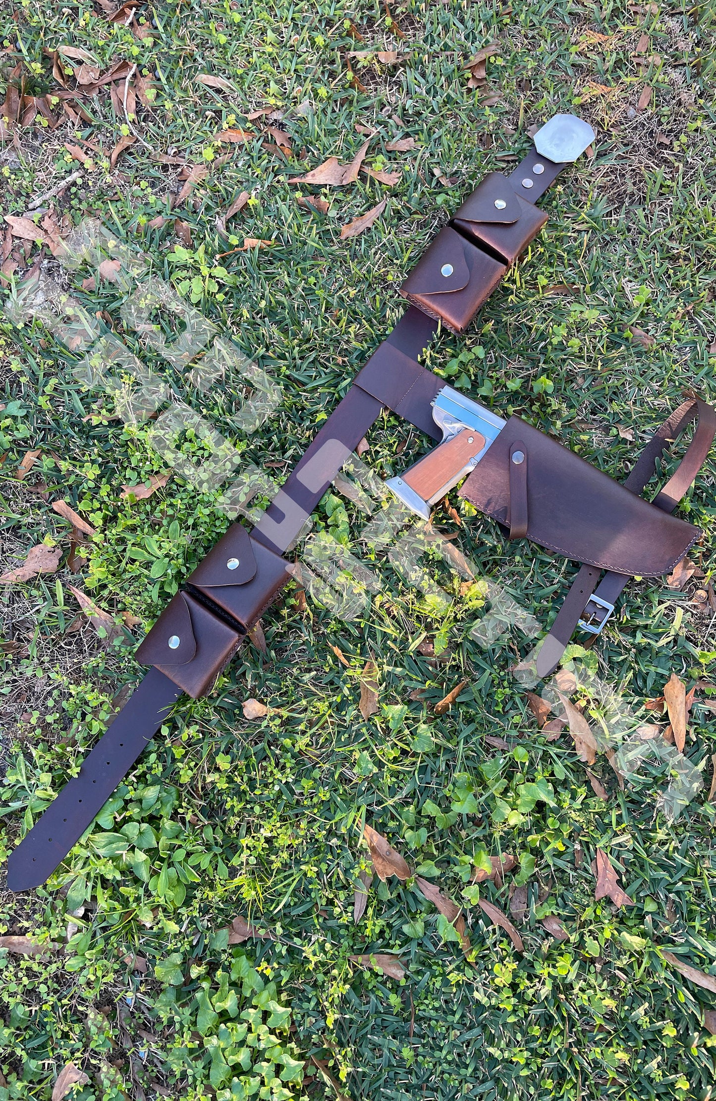 Axe Woves Inspired Gun Holster Belt and Pouch Set