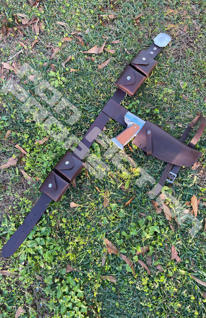 Axe Woves Inspired Gun Holster Belt and Pouch Set
