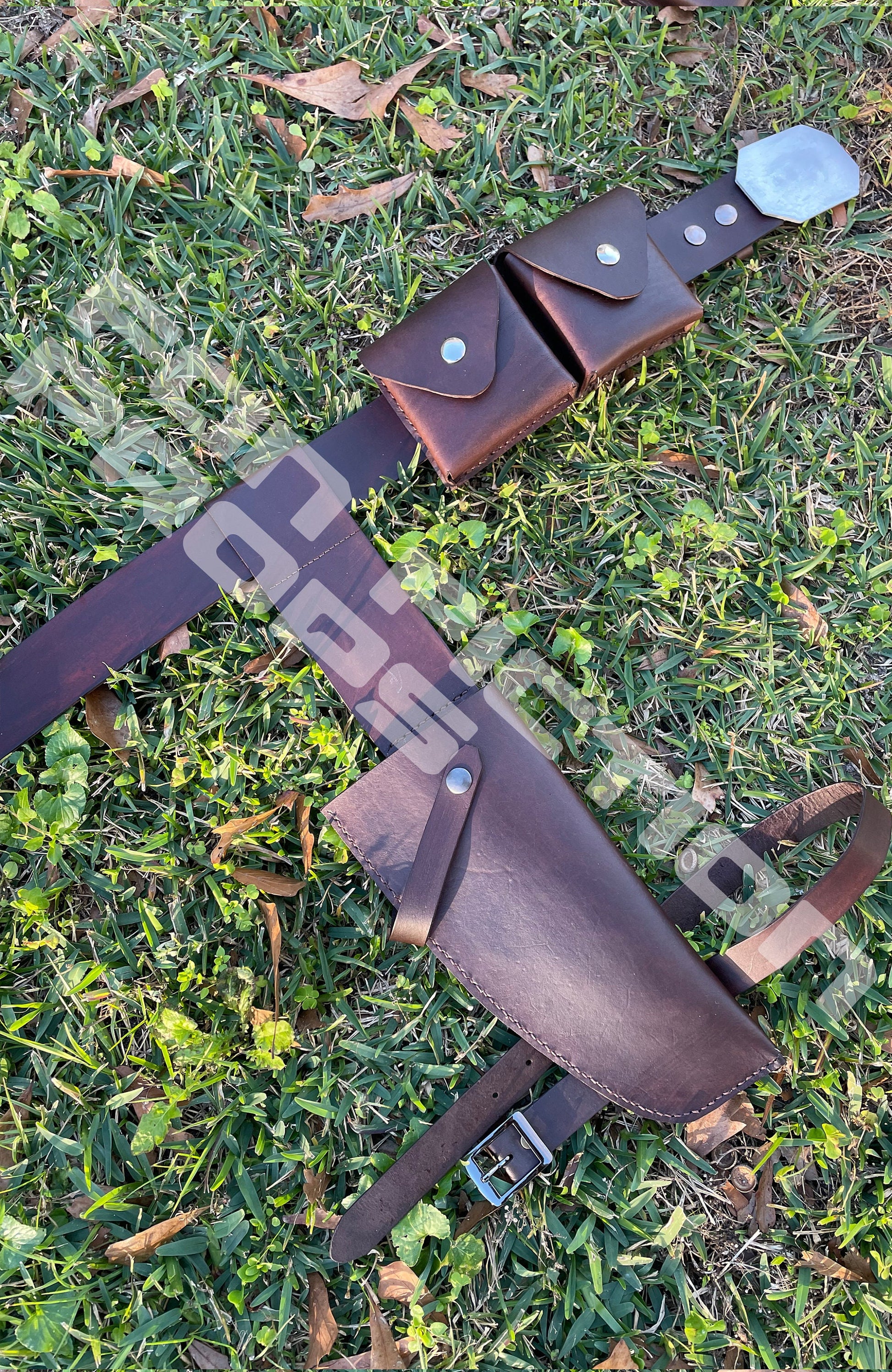 Axe Woves Inspired Gun Holster Belt and Pouch Set
