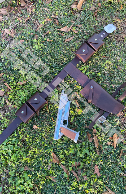 Axe Woves Inspired Gun Holster Belt and Pouch Set