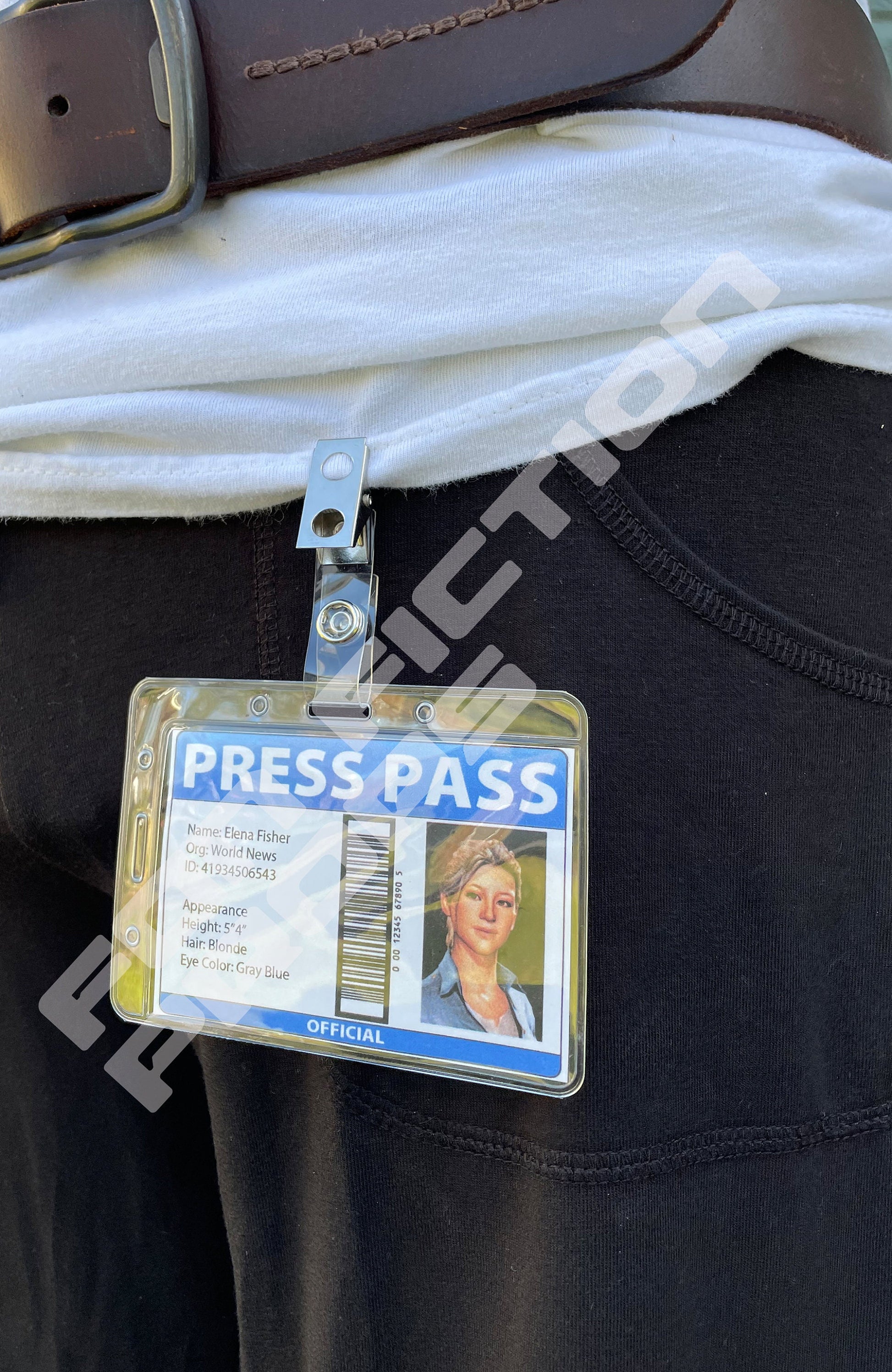 Uncharted Elena Fisher Inspired Gun Holster and Press Pass