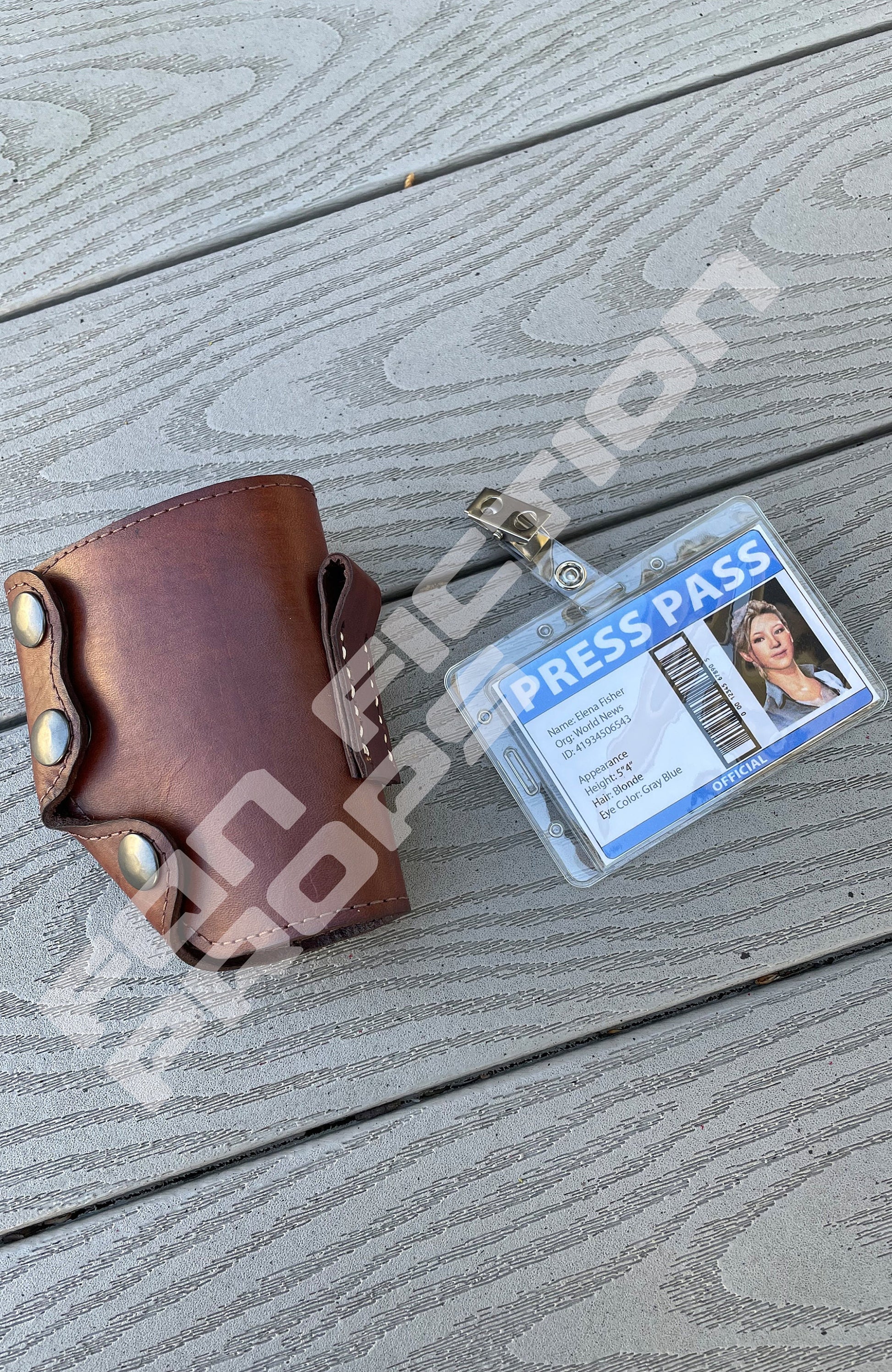 Uncharted Elena Fisher Inspired Gun Holster and Press Pass