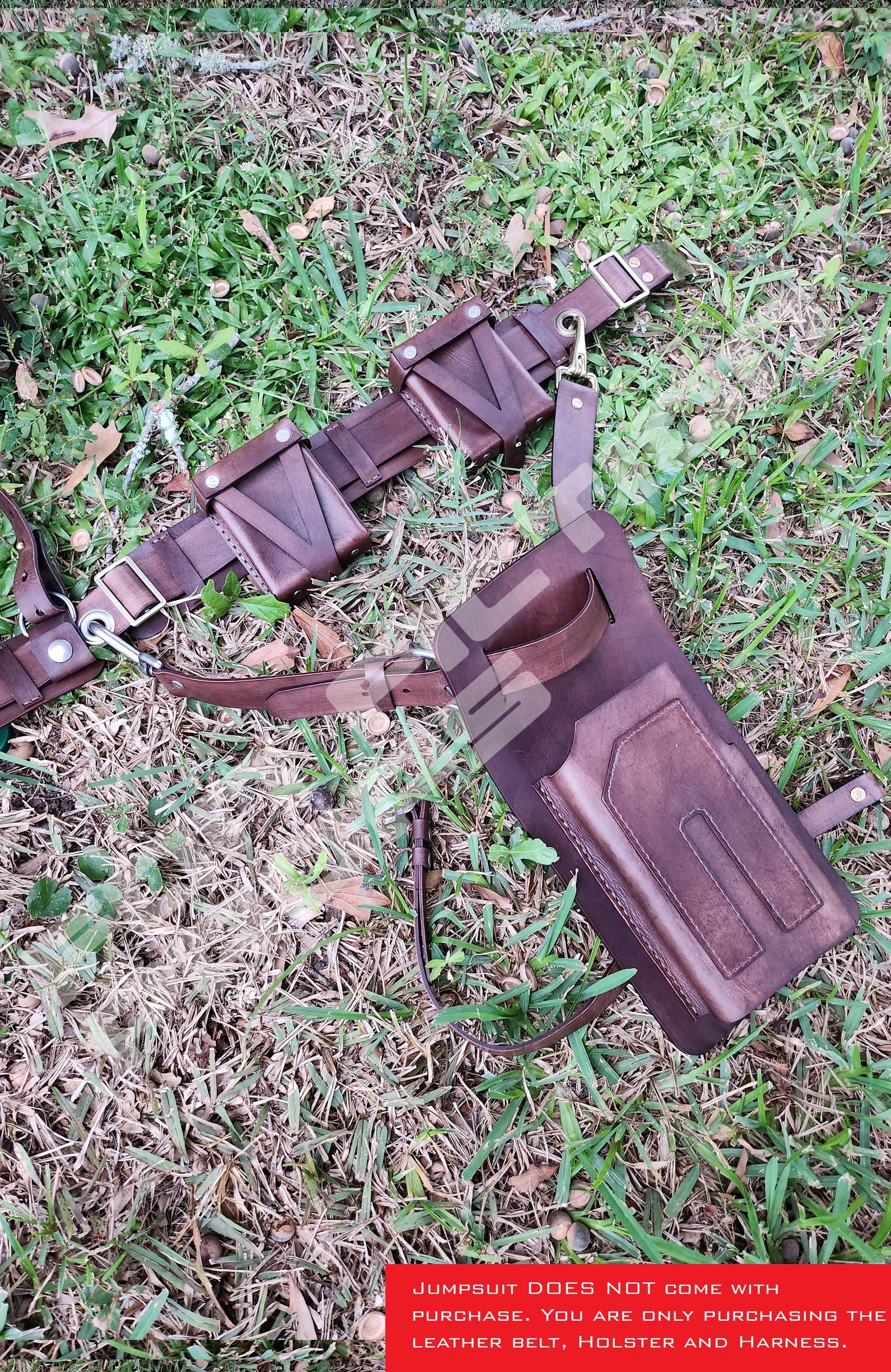 Fallout Inspired Leather Belt And Holster Set With Optional Harness