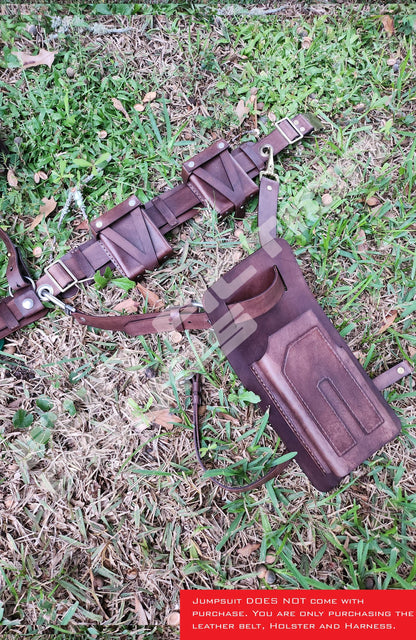 Fallout Inspired Leather Belt And Holster Set With Optional Harness
