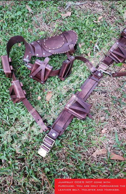 Fallout Inspired Leather Belt And Holster Set With Optional Harness