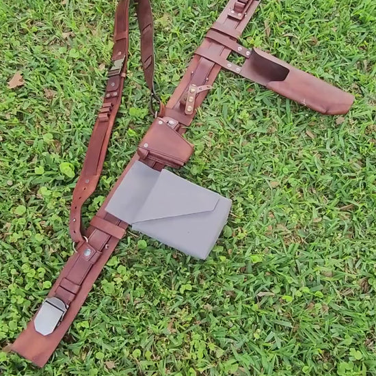 Mandalorian Inspired Custom Belt and Shoulder Harness Set