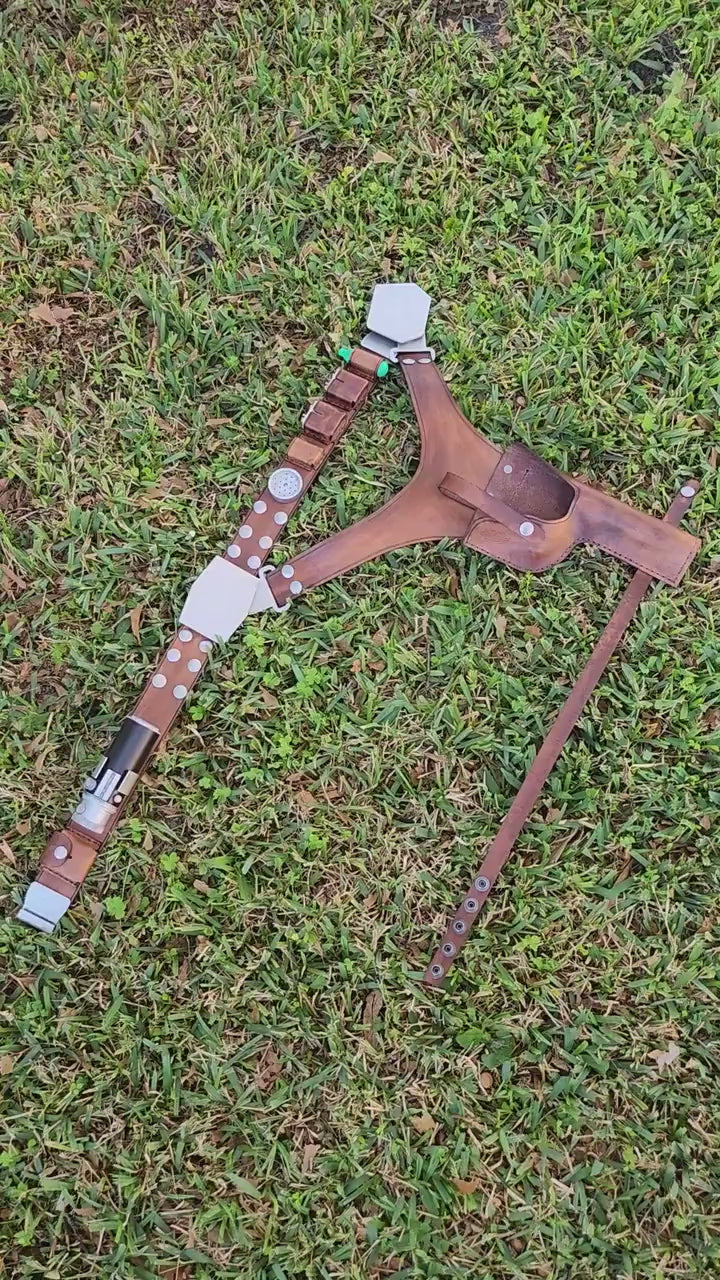 Han Solo Inspired Leather Costume Belt With Belt Tools